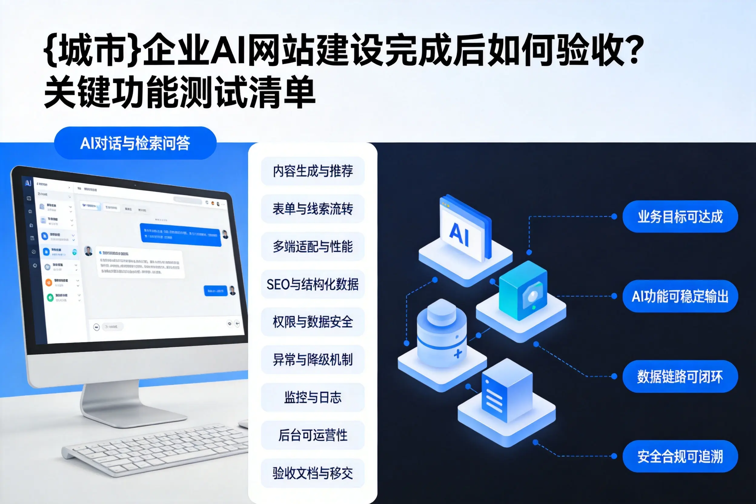 南阳企业AI网站建设完成后如何验收？关键功能测试清单