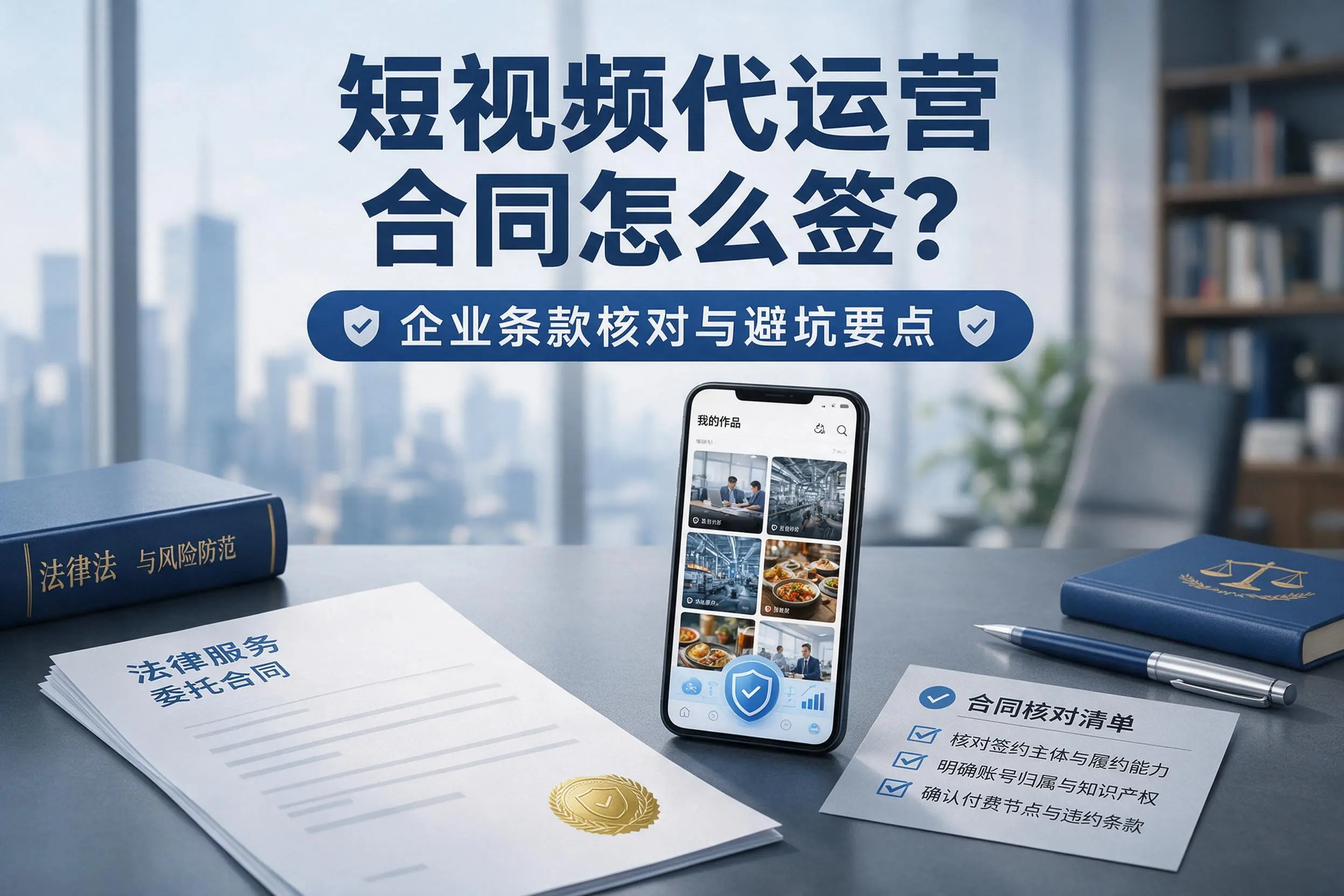 短视频代运营合同怎么签?南阳企业条款核对与避坑要点