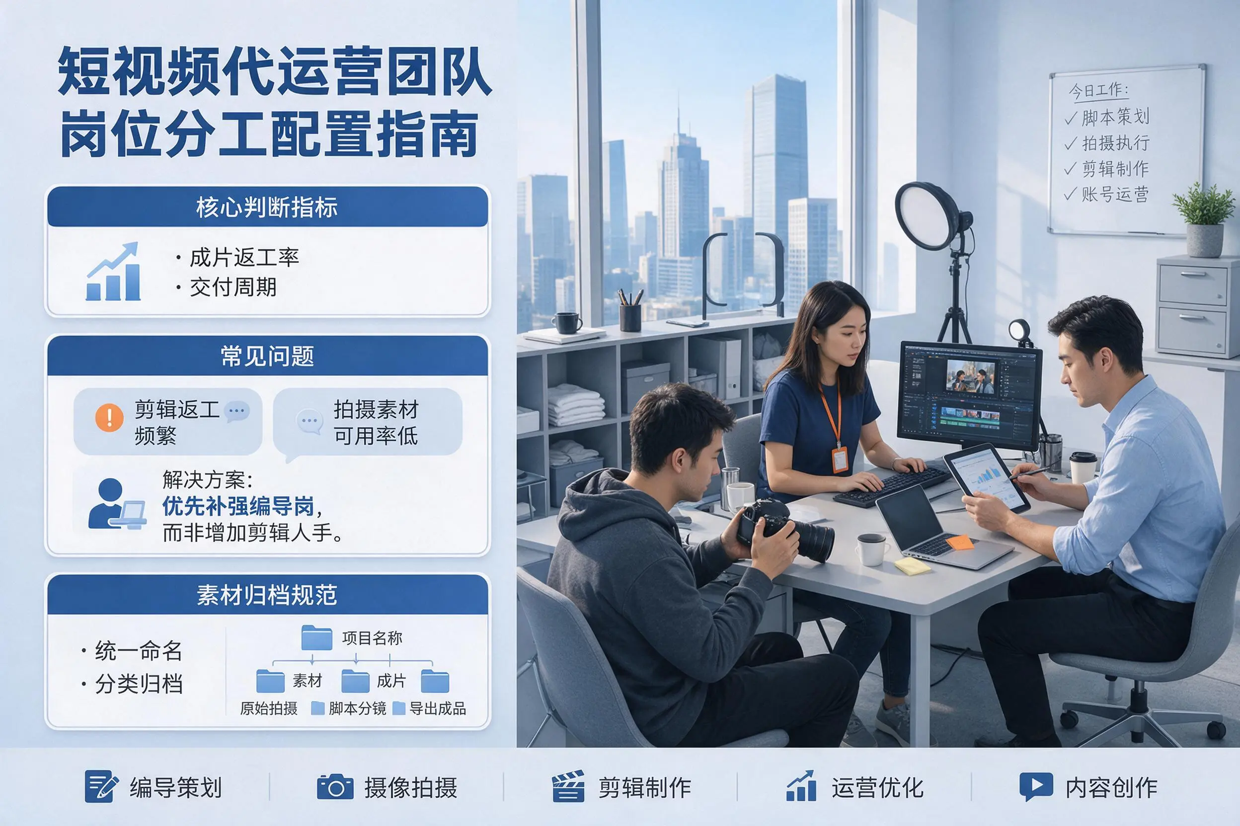 短视频代运营团队如何配置？南阳企业岗位分工科普说明