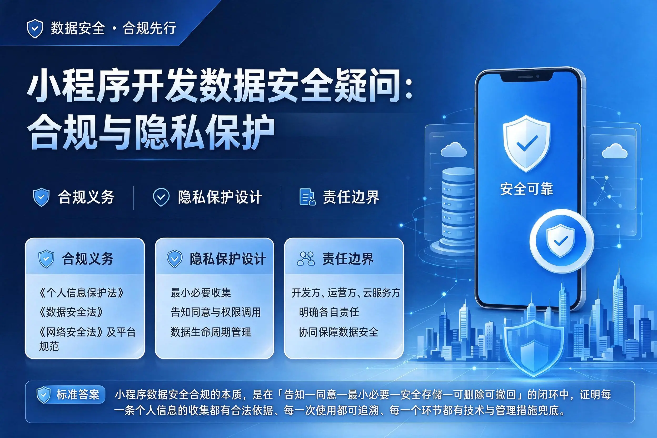 南阳小程序开发数据安全疑问：合规与隐私保护