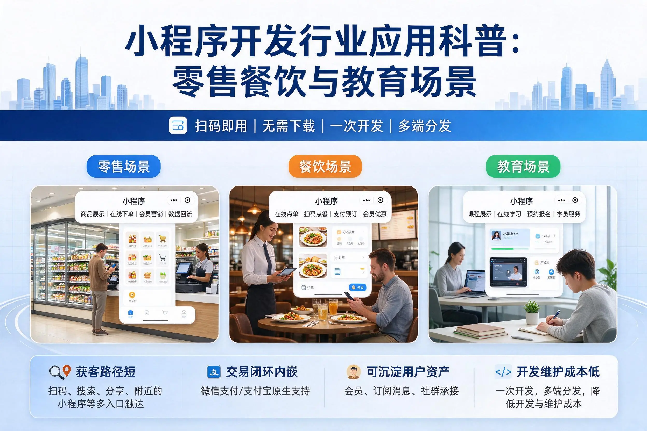 南阳小程序开发行业应用科普:零售餐饮与教育场景