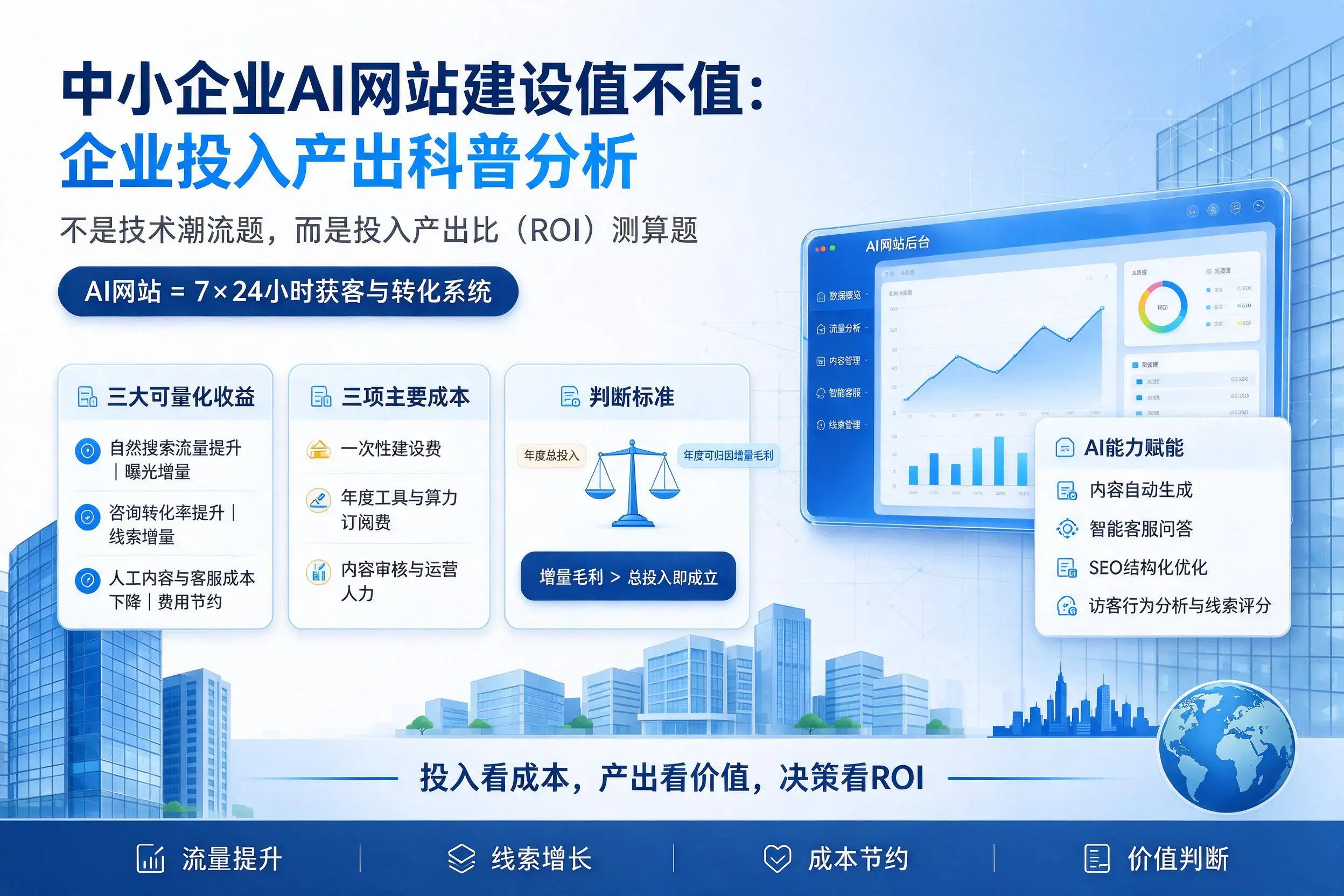 中小企业AI网站建设值不值:南阳企业投入产出科普分析