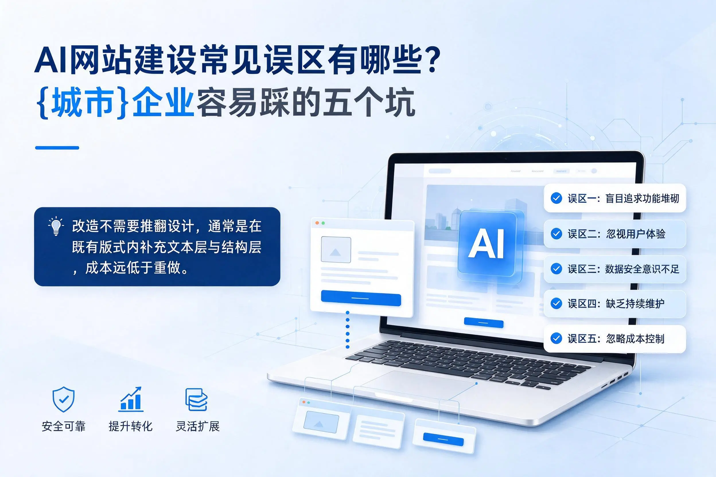 AI网站建设常见误区有哪些?南阳企业容易踩的五个坑