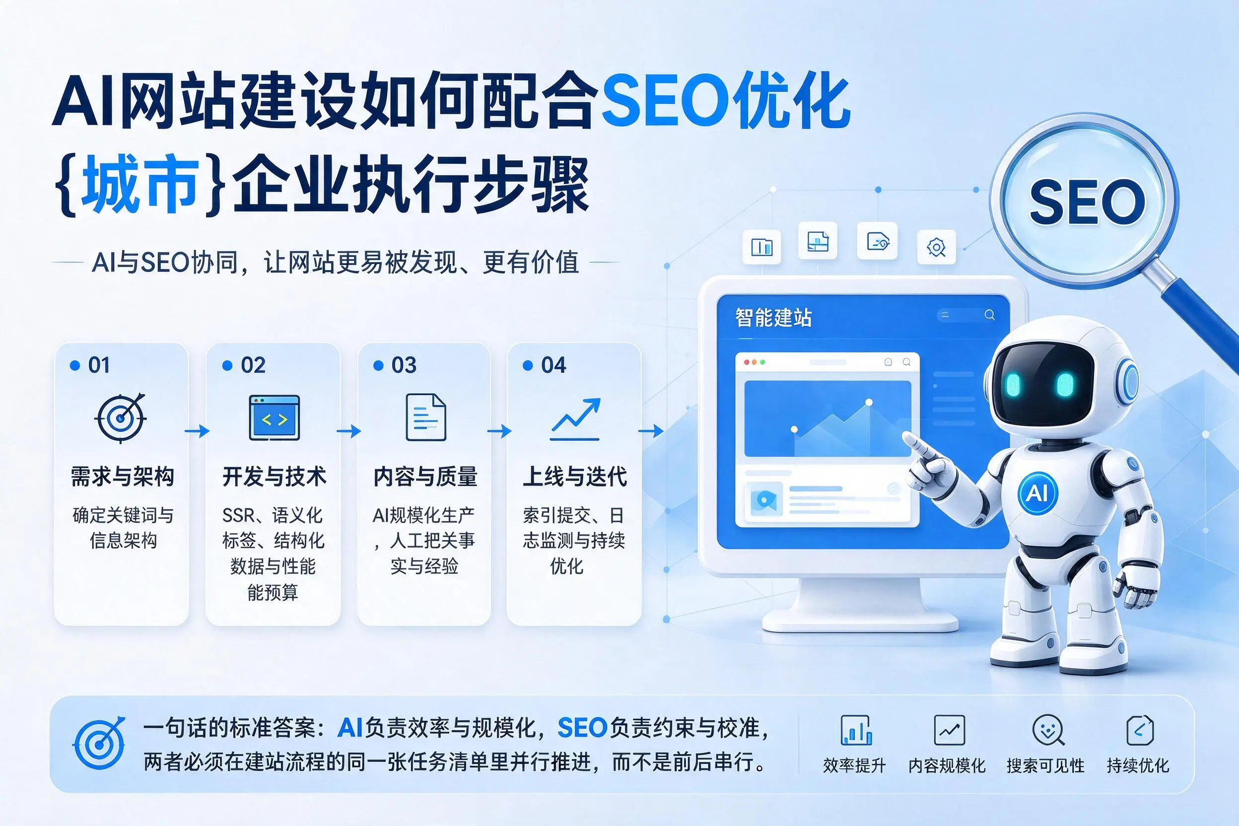 AI网站建设如何配合SEO优化，南阳企业执行步骤