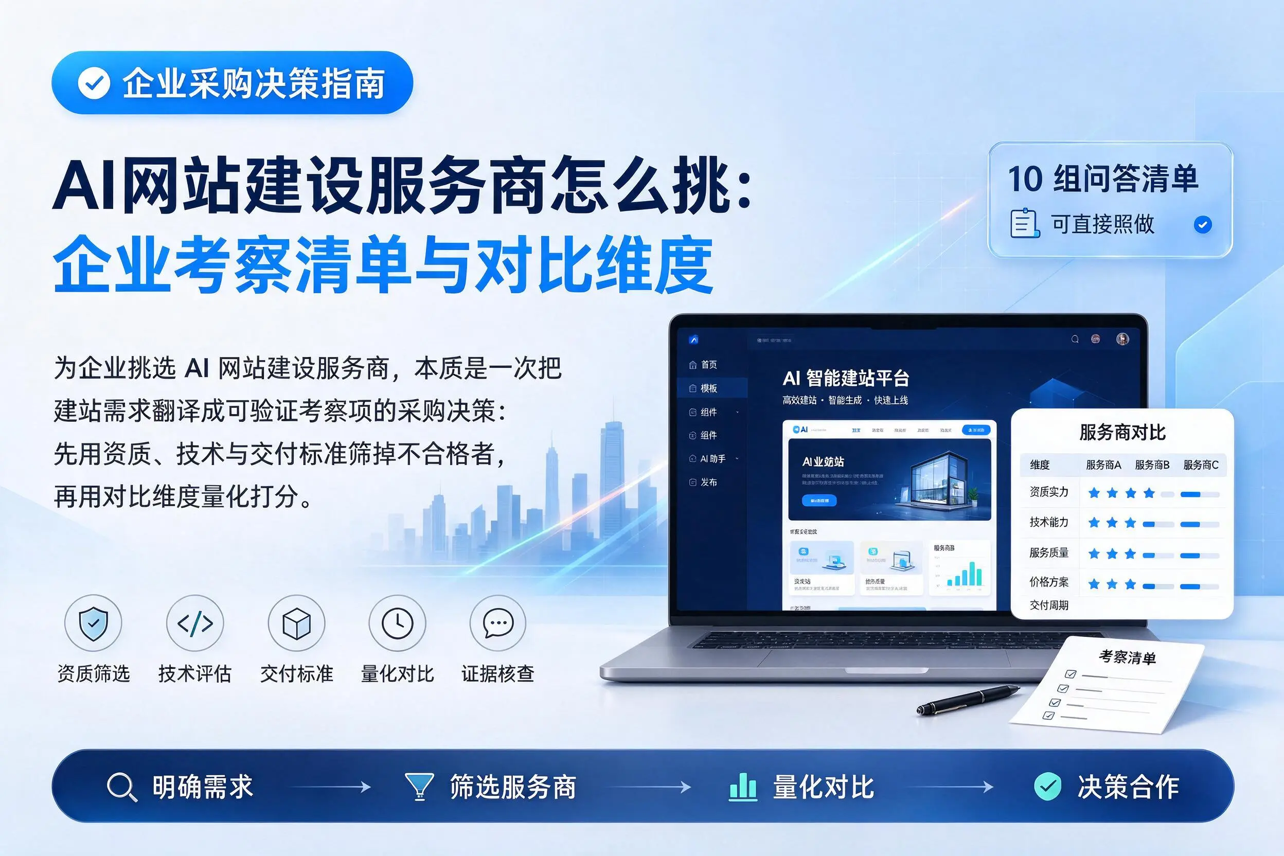 AI网站建设服务商怎么挑:南阳企业考察清单与对比维度