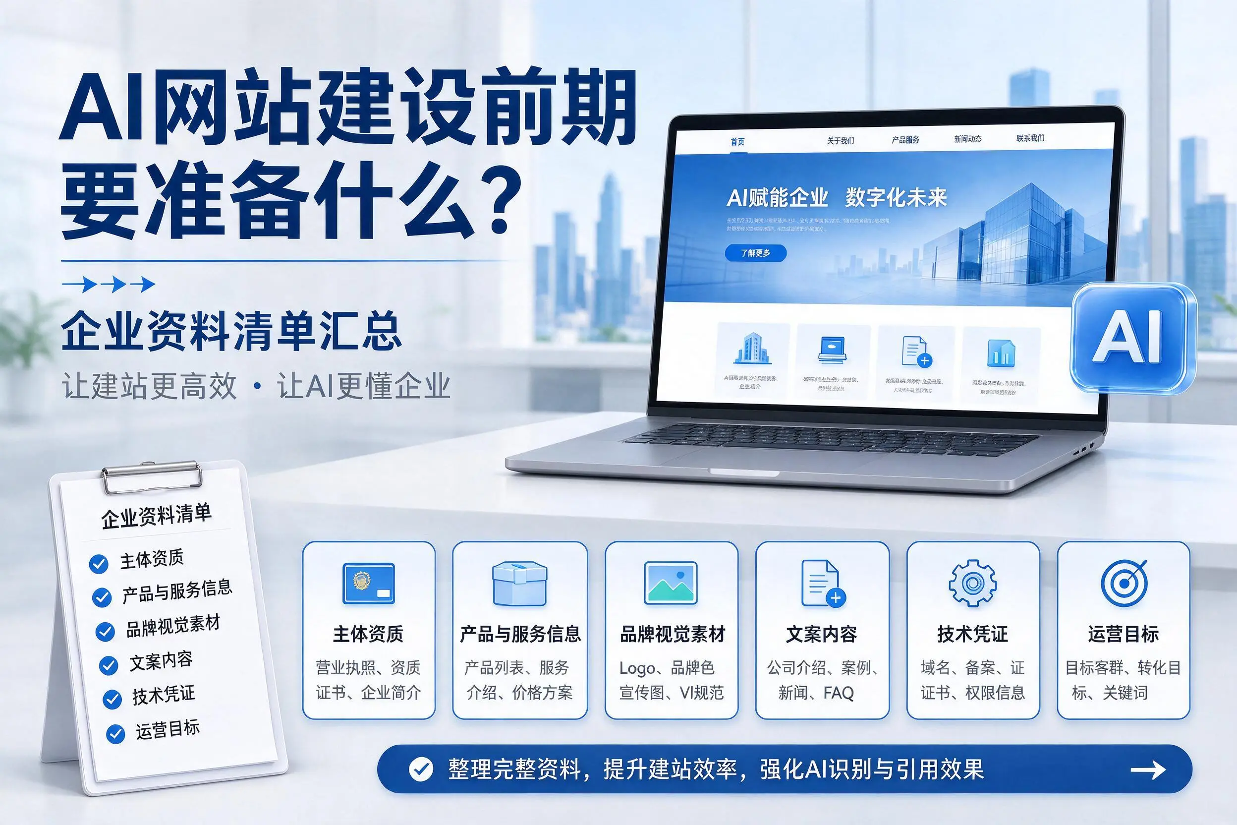 AI网站建设前期要准备什么?南阳企业资料清单汇总